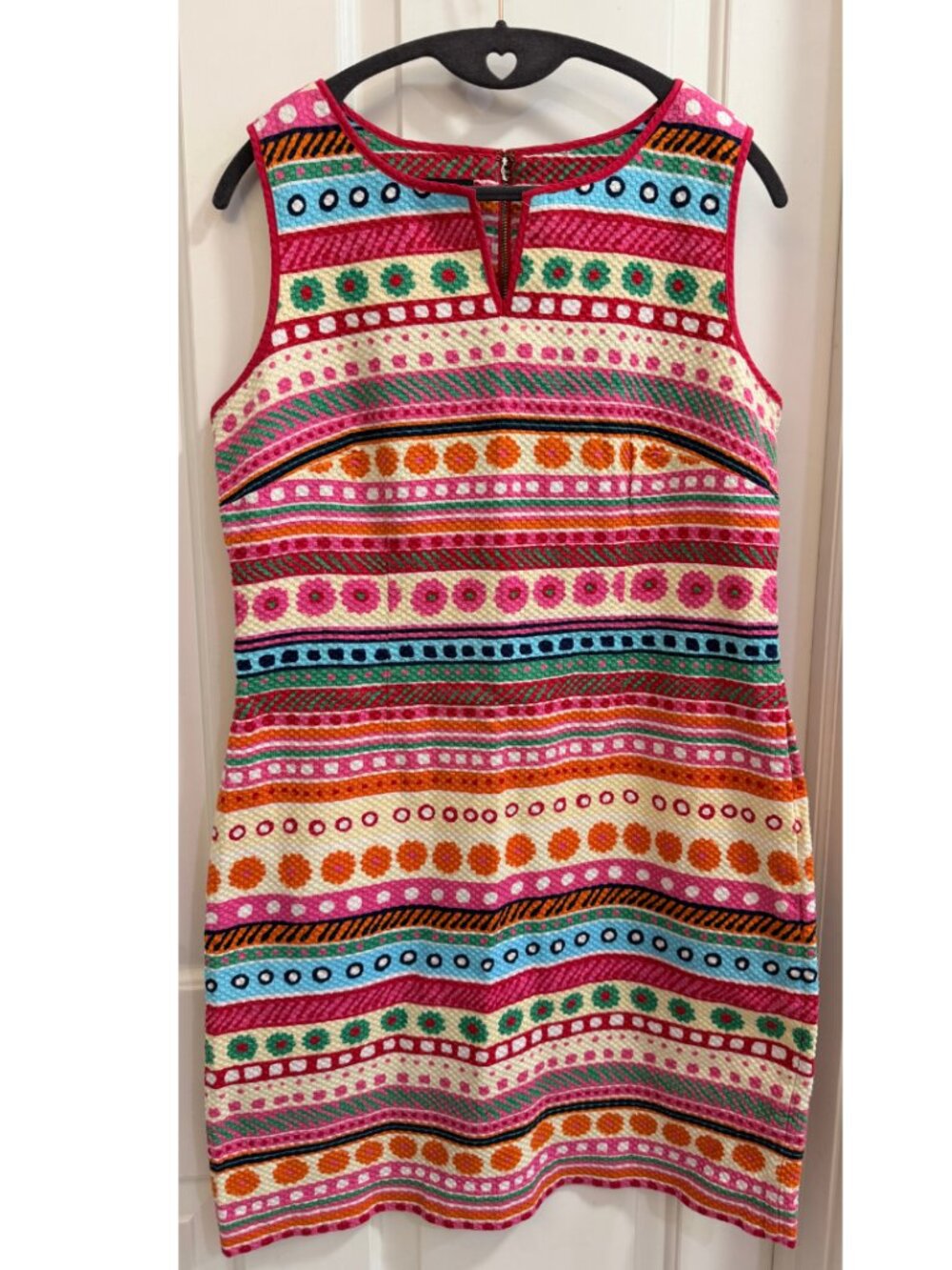 Talbots Colorful Textured Cotton Sheath Dress Size 10